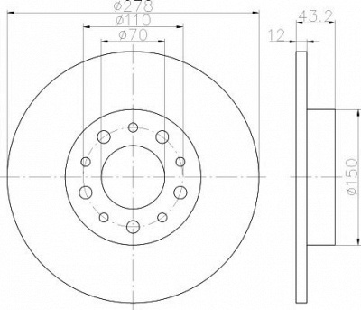 HELLA PAGID 8dd355112541 -  Тормозной диск